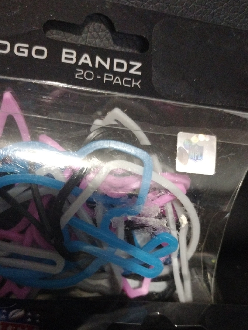 NFL Logo Bandz Assorted Pink, Blue, White, Black - 20-Pack 4 Packs - Picture 3 of 4